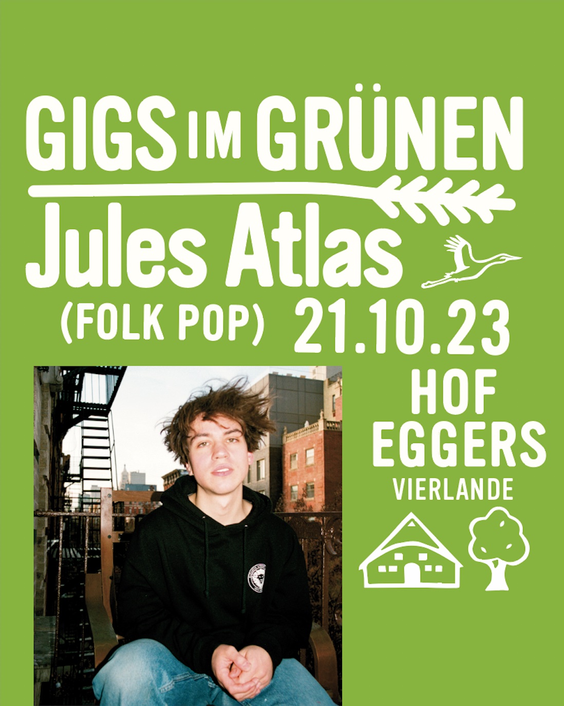 Gigs im Grünen - am 21. Oktober mit Jules Atlas